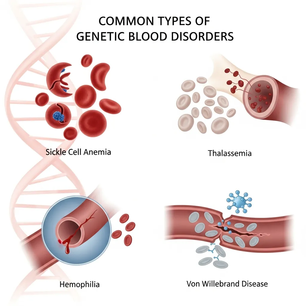 Inherited blood disorders like thalassemia and sickle cell