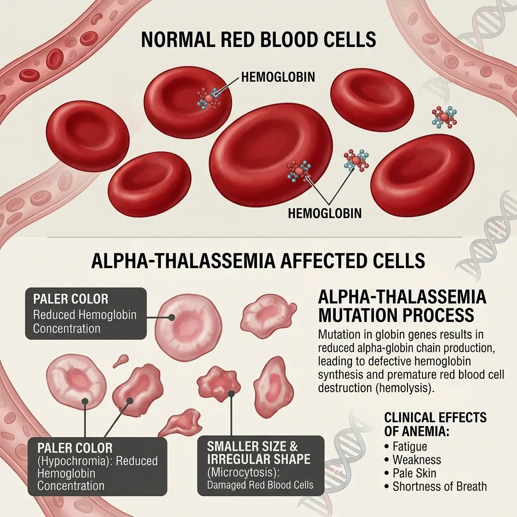 Effects of alpha-thalassemia mutation on health
