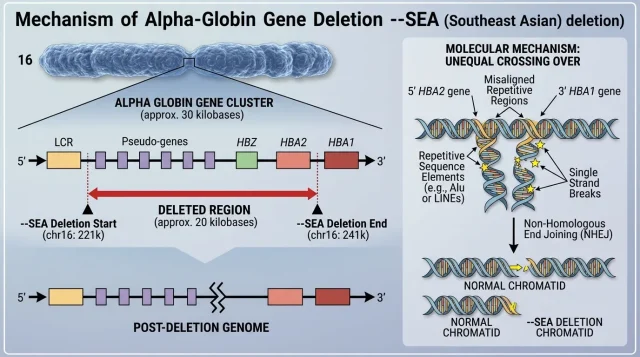 Alpha Globin Gene Deletion Mechanism